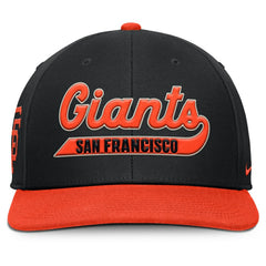 San Francisco Giants Pro Performance Snapback Hat Black/Orange | Nike