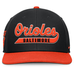 Baltimore Orioles Pro Performance Snapback Hat Black/Orange | Nike