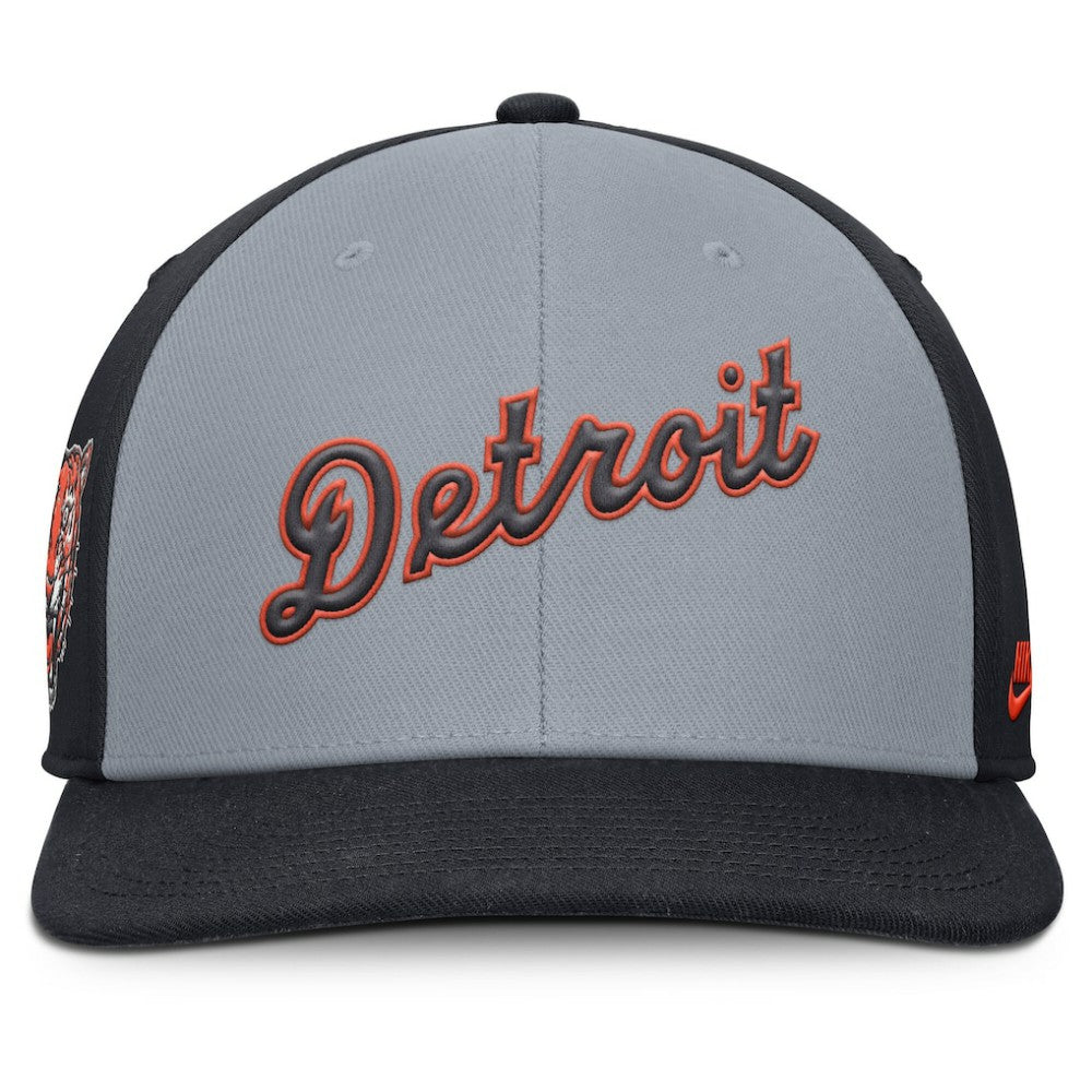 Detroit Tigers Pro Performance Snapback Hat Gray/Navy | Nike