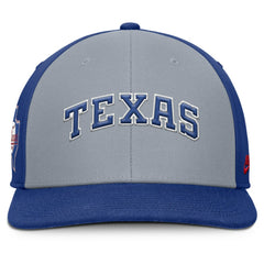 Texas Rangers Pro Performance Snapback Hat Gray/Royal | Nike