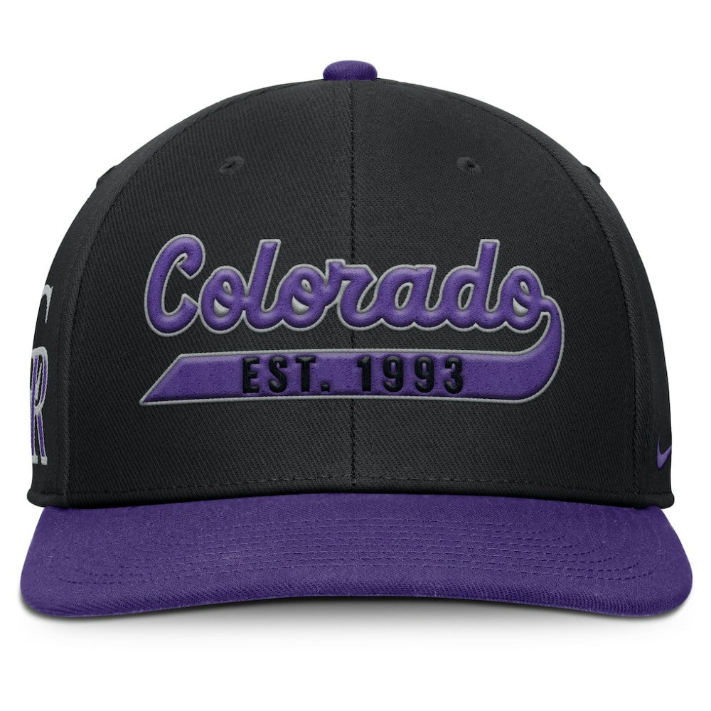 Colorado Rockies Pro Performance Snapback Hat Black/Purple | Nike