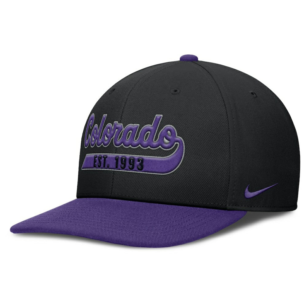 Colorado Rockies Pro Performance Snapback Hat Black/Purple | Nike