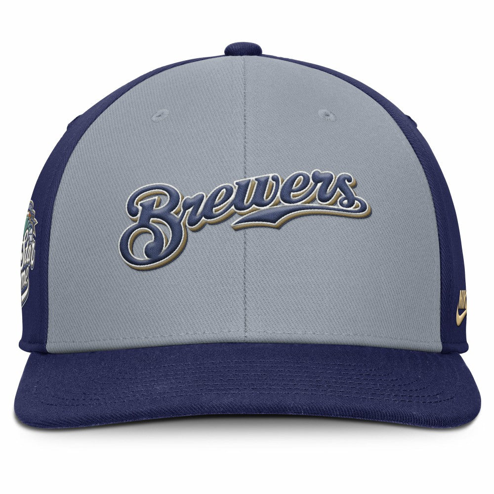 Milwaukee Brewers Pro Performance Snapback Hat Gray/Navy | Nike