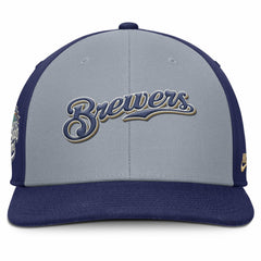 Milwaukee Brewers Pro Performance Snapback Hat Gray/Navy | Nike