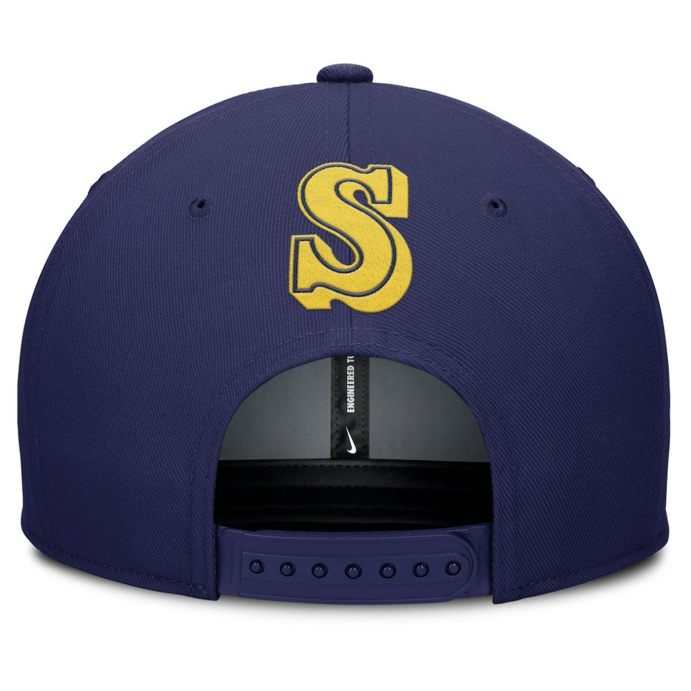 Seattle Mariners Pro Performance Snapback Hat Gray/Navy | Nike