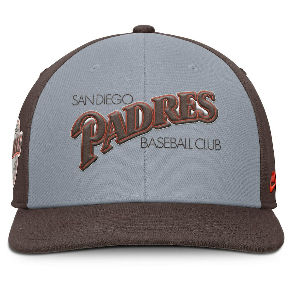 San Diego Padres Pro Performance Snapback Hat Gray/Brown | Nike