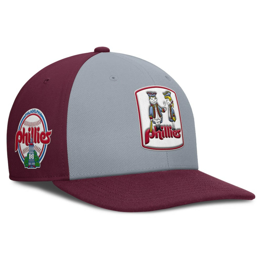 Philadelphia Phillies Pro Performance Snapback Hat Gray/Burgundy | Nike