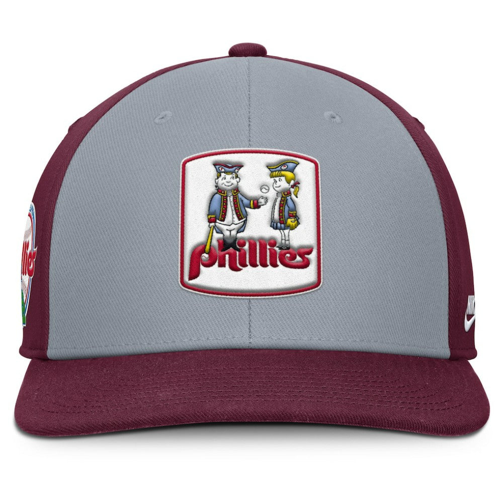 Philadelphia Phillies Pro Performance Snapback Hat Gray/Burgundy | Nike