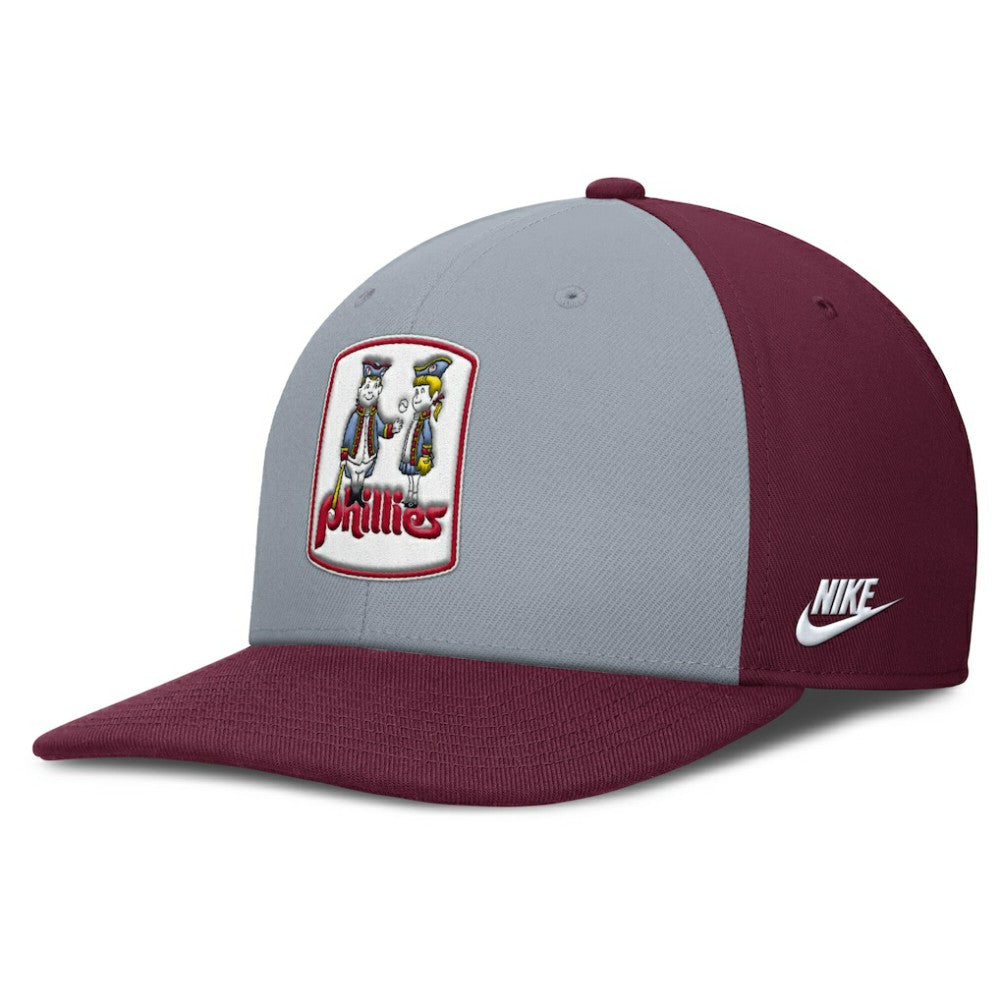 Philadelphia Phillies Pro Performance Snapback Hat Gray/Burgundy | Nike