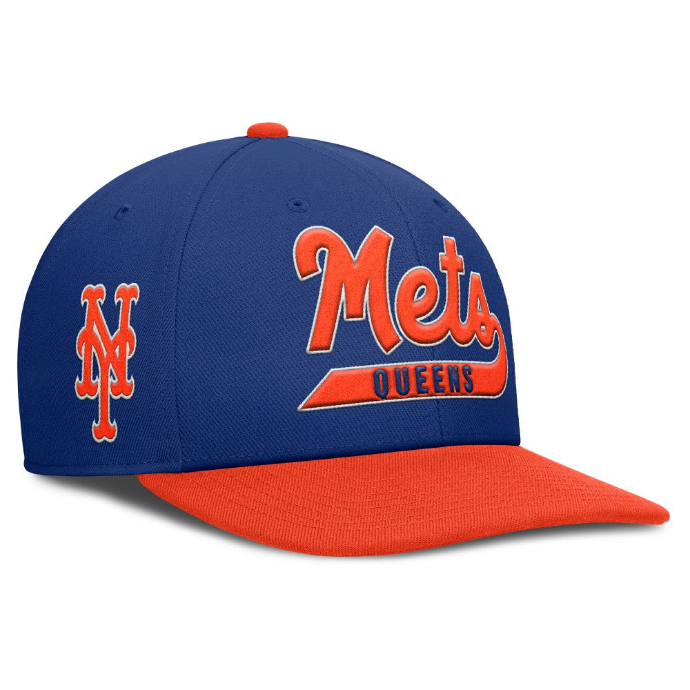 New York Mets Pro Performance Snapback Hat Royal/Orange | Nike