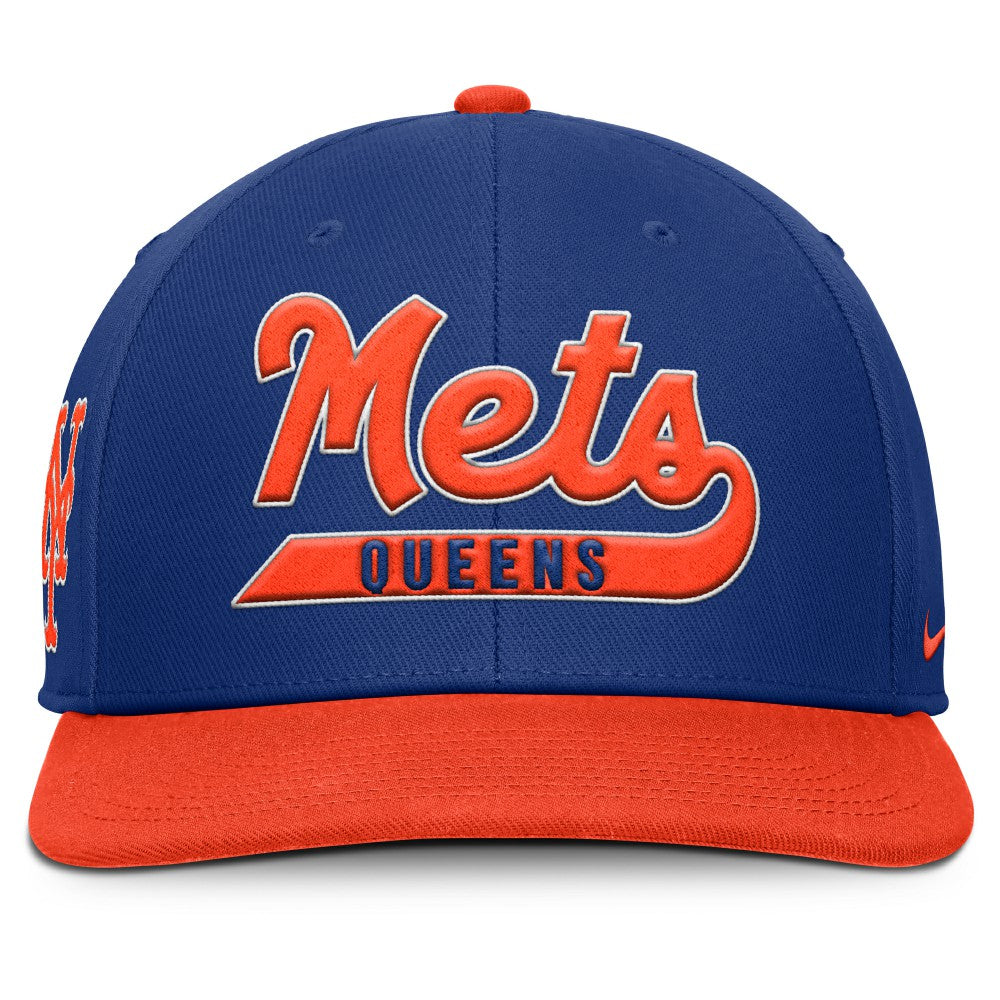 New York Mets Pro Performance Snapback Hat Royal/Orange | Nike