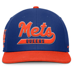 New York Mets Pro Performance Snapback Hat Royal/Orange | Nike