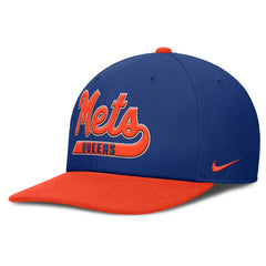 New York Mets Pro Performance Snapback Hat Royal/Orange | Nike