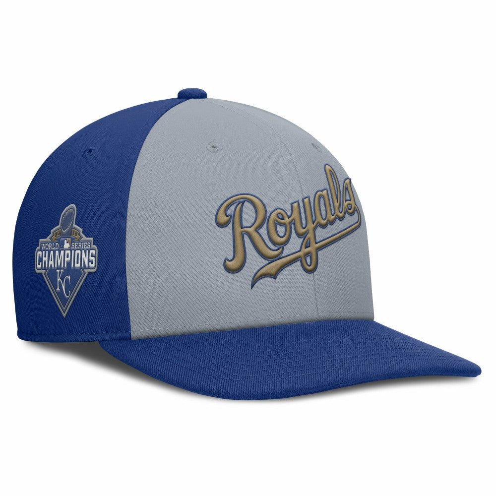 Kansas City Royals Pro Performance Snapback Hat Gray/Royal | Nike