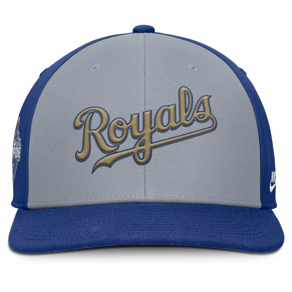 Kansas City Royals Pro Performance Snapback Hat Gray/Royal | Nike