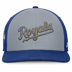 Kansas City Royals Pro Performance Snapback Hat Gray/Royal | Nike
