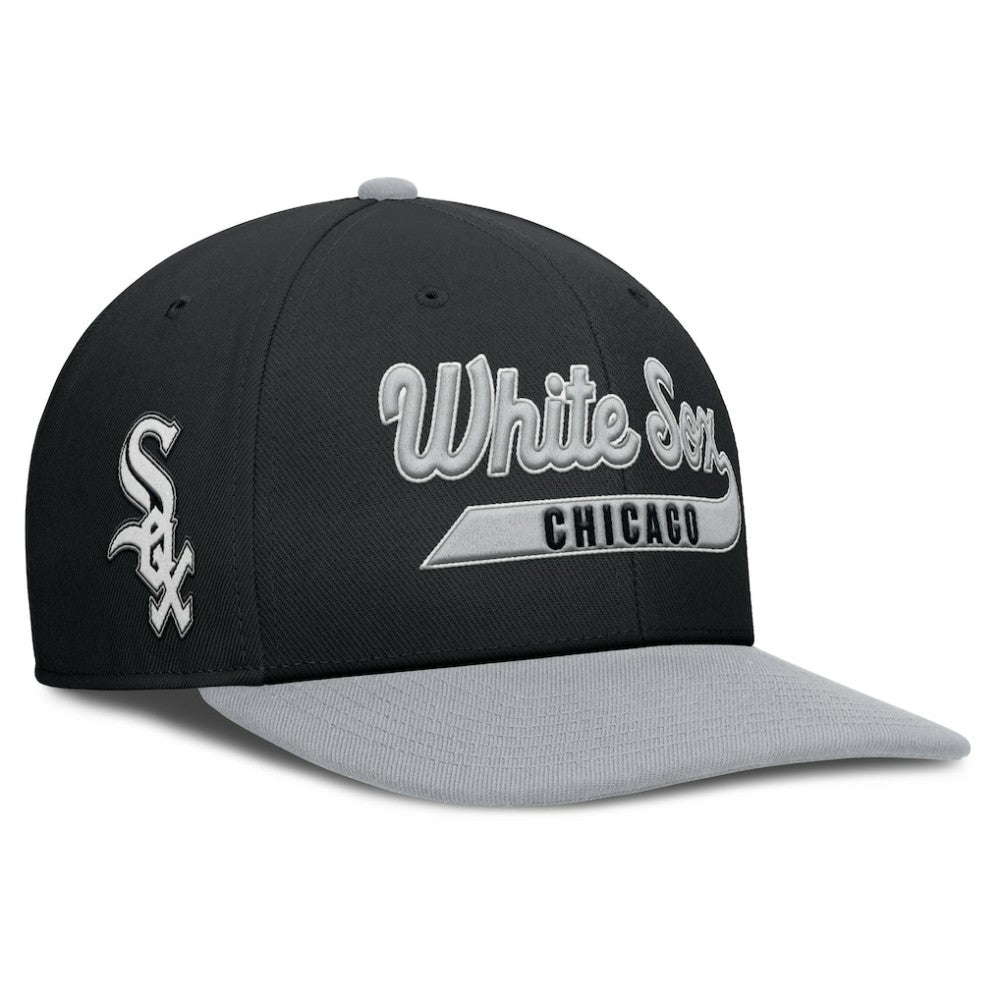 Chicago White Sox Pro Performance Snapback Hat Black/Gray | Nike