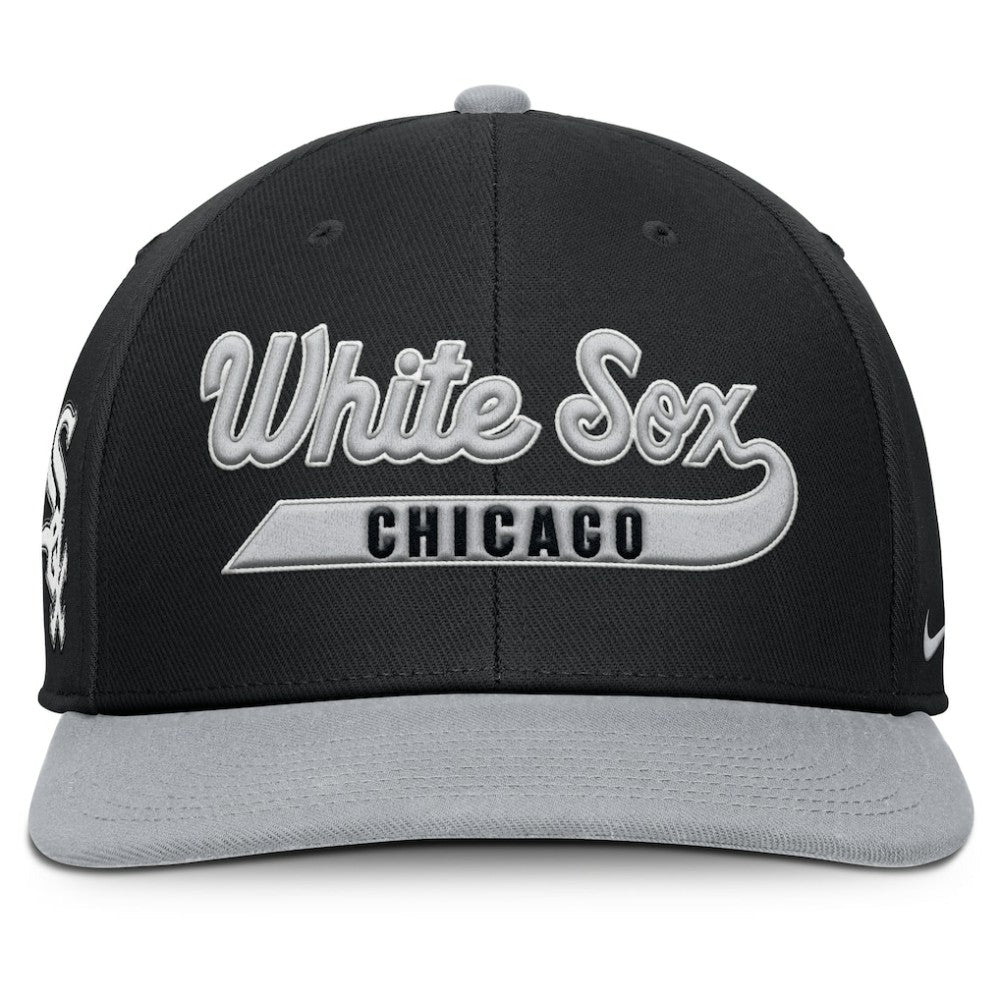 Chicago White Sox Pro Performance Snapback Hat Black/Gray | Nike