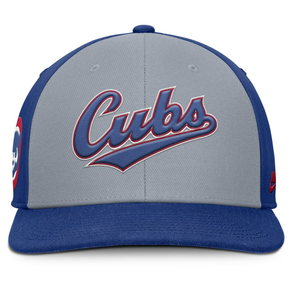 Chicago Cubs Pro Performance Snapback Hat Gray/Royal | Nike