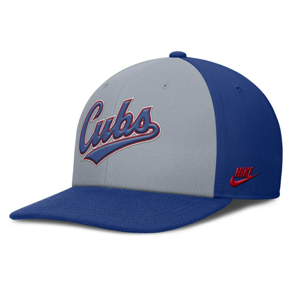 Chicago Cubs Pro Performance Snapback Hat Gray/Royal | Nike