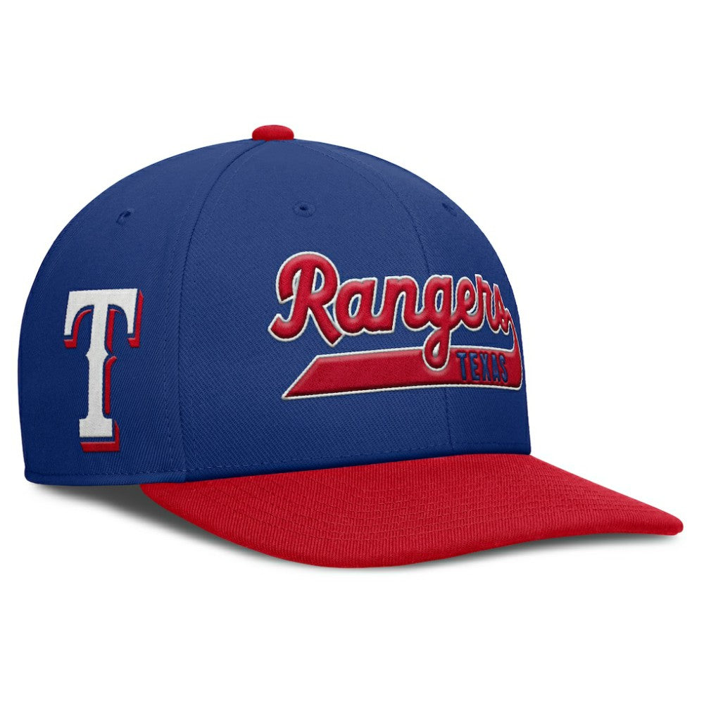 Texas Rangers Pro Performance Snapback Hat Royal/Red | Nike