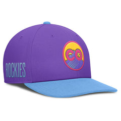 Colorado Rockies 2025 City Connect Pro Performance Snapback Hat Purple/Light Blue | Nike
