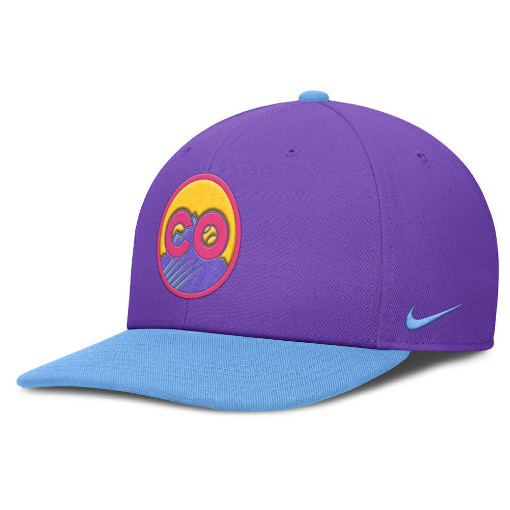 Colorado Rockies 2025 City Connect Pro Performance Snapback Hat Purple/Light Blue | Nike