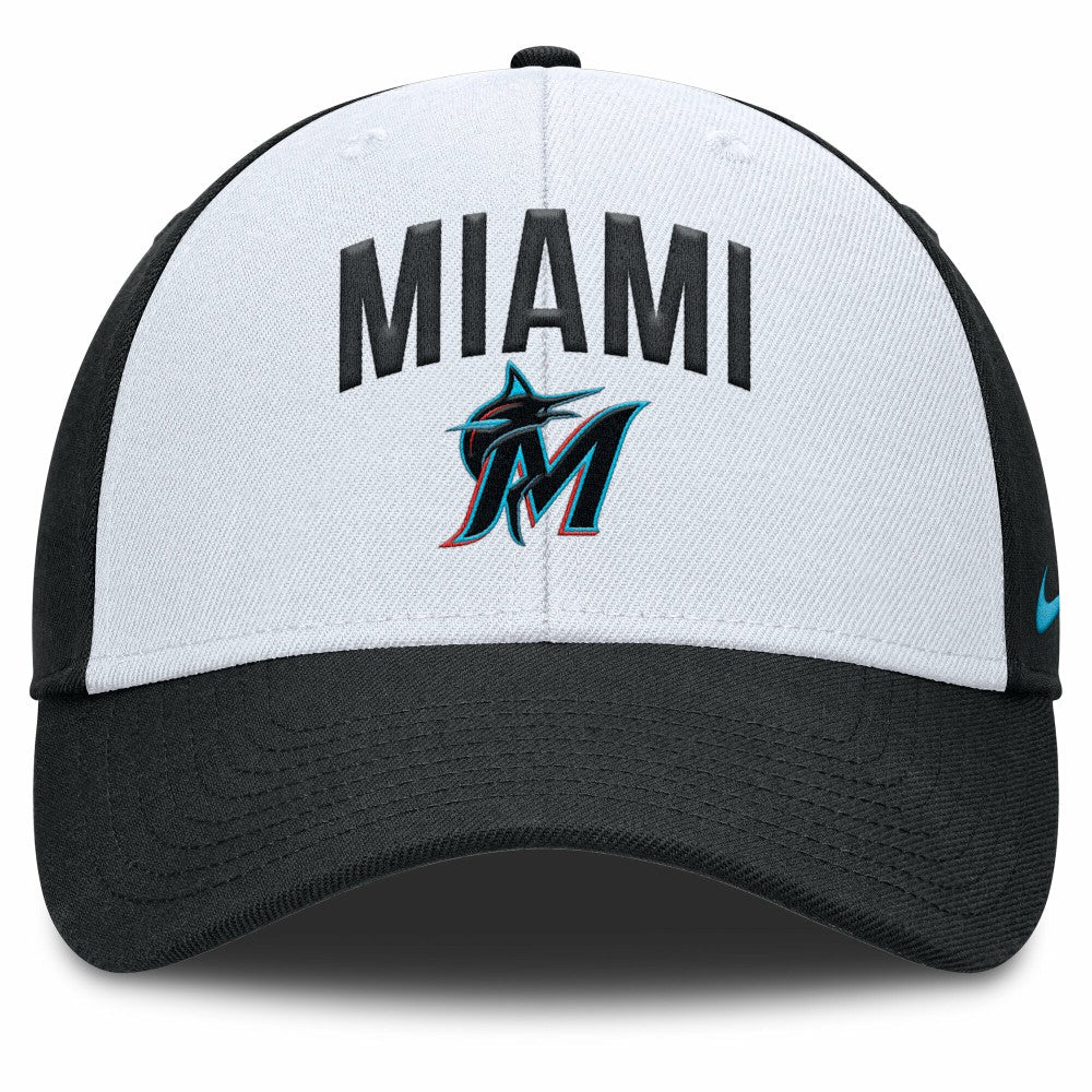 Miami Marlins Club Performance Adjustable Hat White/Black | Nike