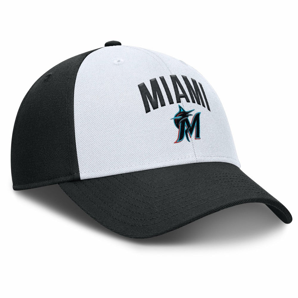 Miami Marlins Club Performance Adjustable Hat White/Black | Nike