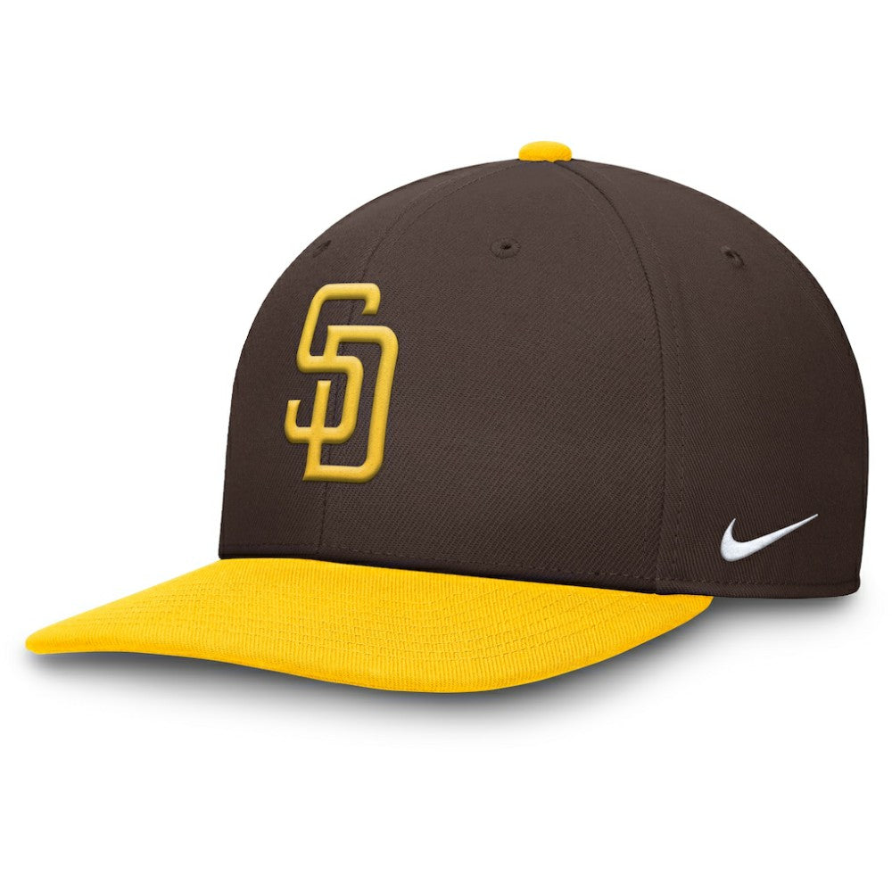 San Diego Padres Pro Performance Snapback Hat Brown/Gold | Nike