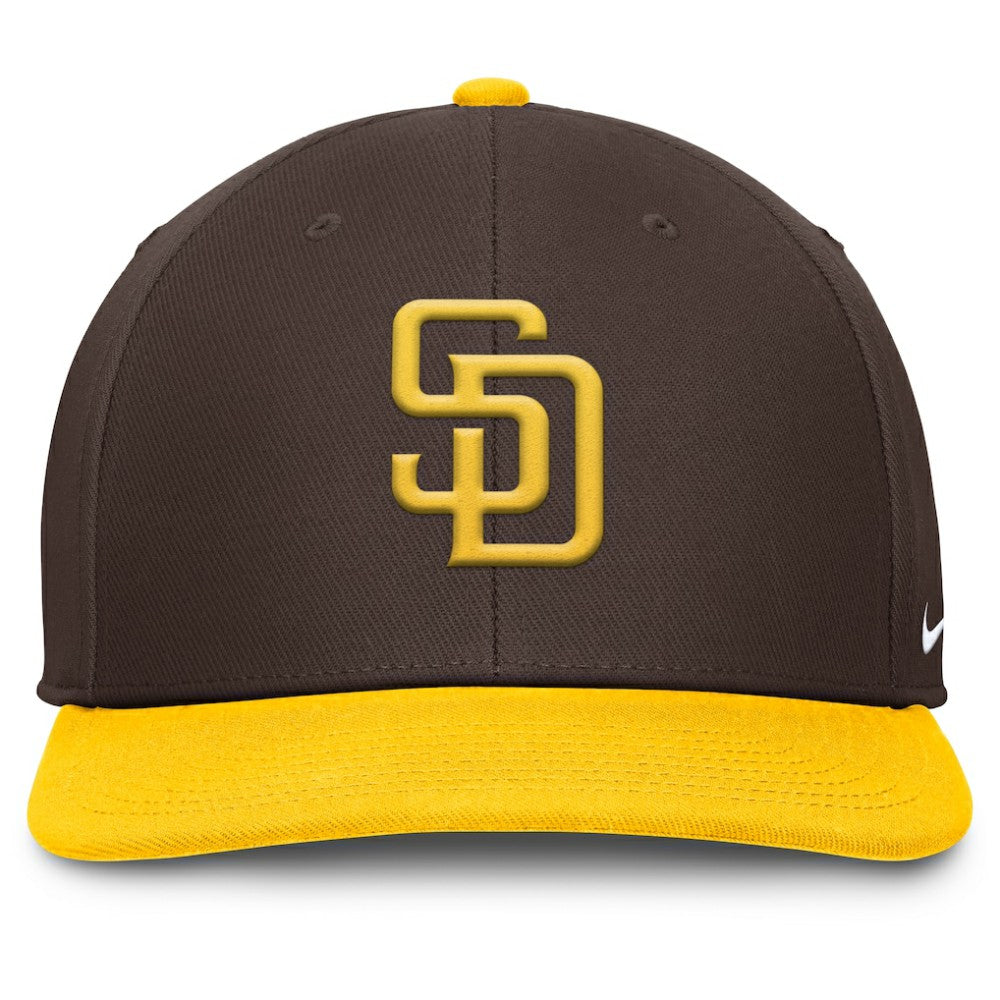 San Diego Padres Pro Performance Snapback Hat Brown/Gold | Nike