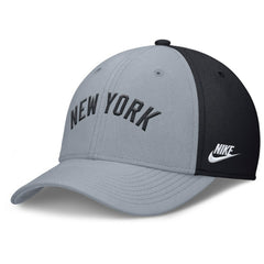 New York Yankees Rise Swoosh Performance Flex Hat Gray/Navy | Nike