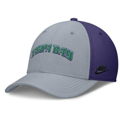 Tampa Bay Rays Rise Swoosh Performance Flex Hat Gray/Purple | Nike