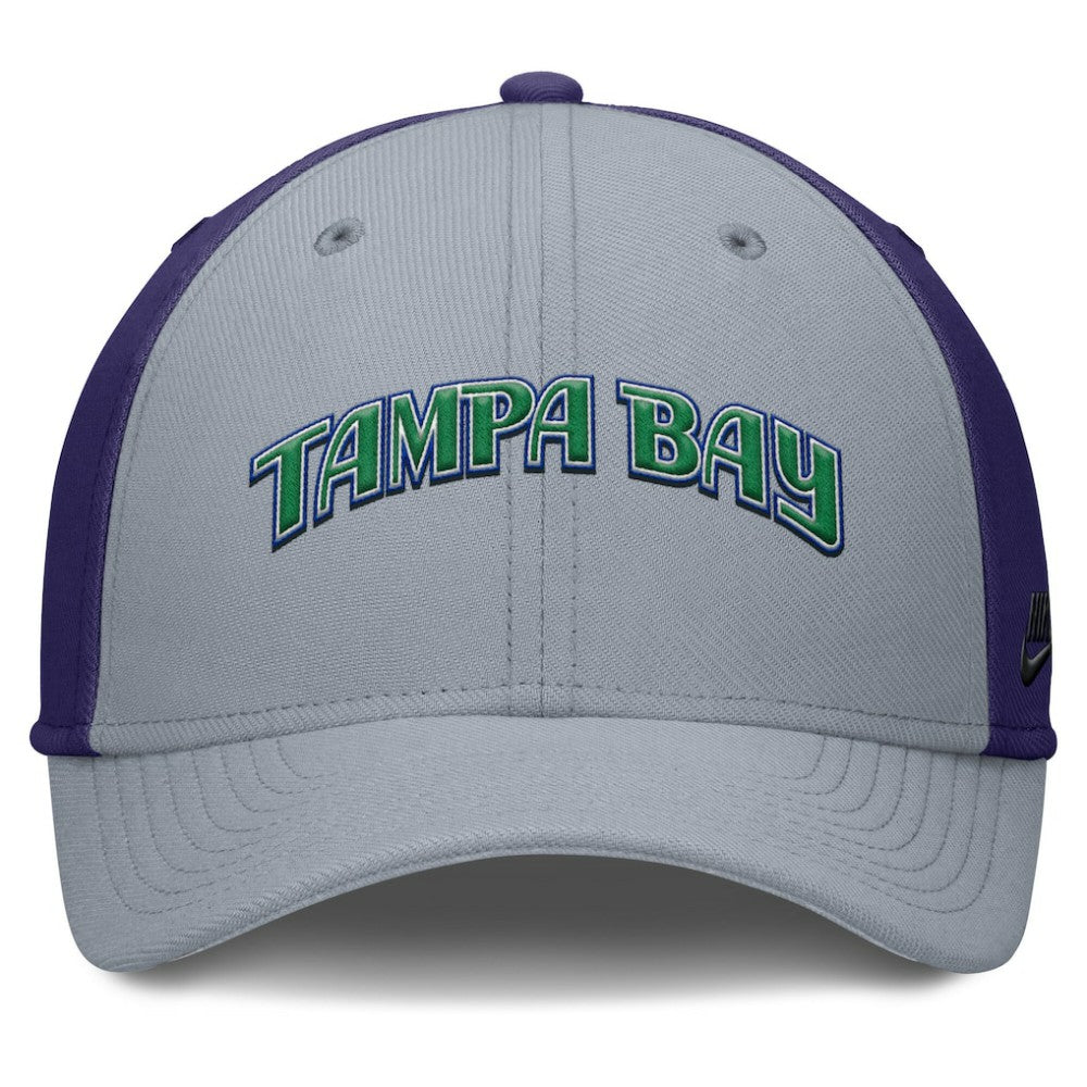 Tampa Bay Rays Rise Swoosh Performance Flex Hat Gray/Purple | Nike