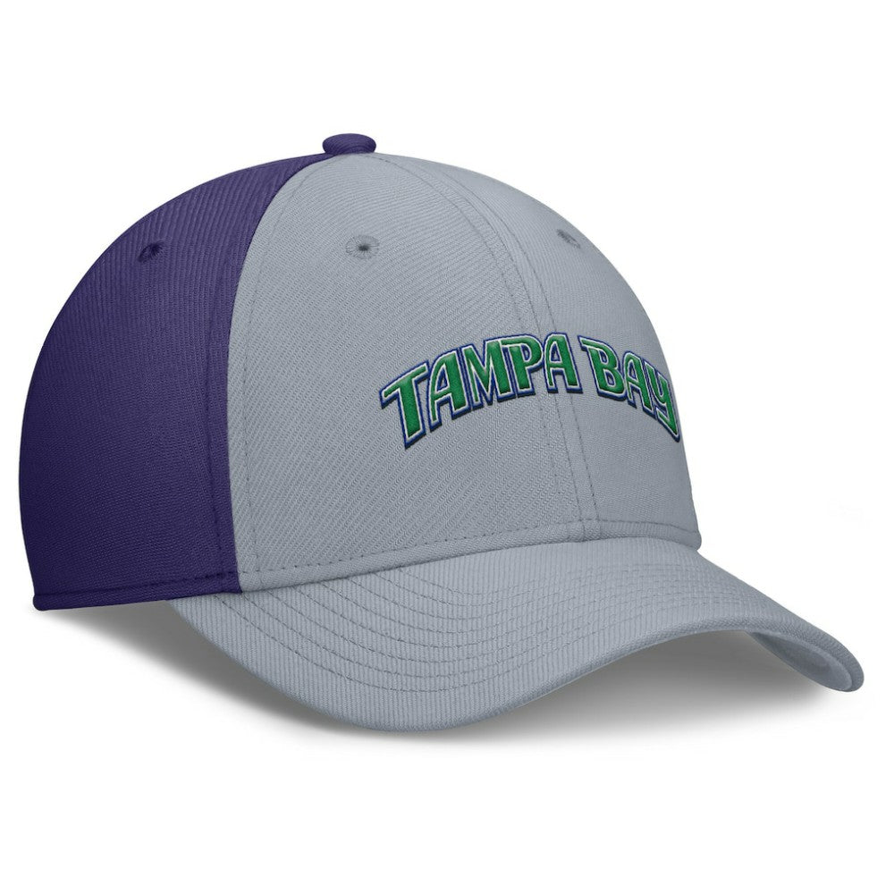 Tampa Bay Rays Rise Swoosh Performance Flex Hat Gray/Purple | Nike