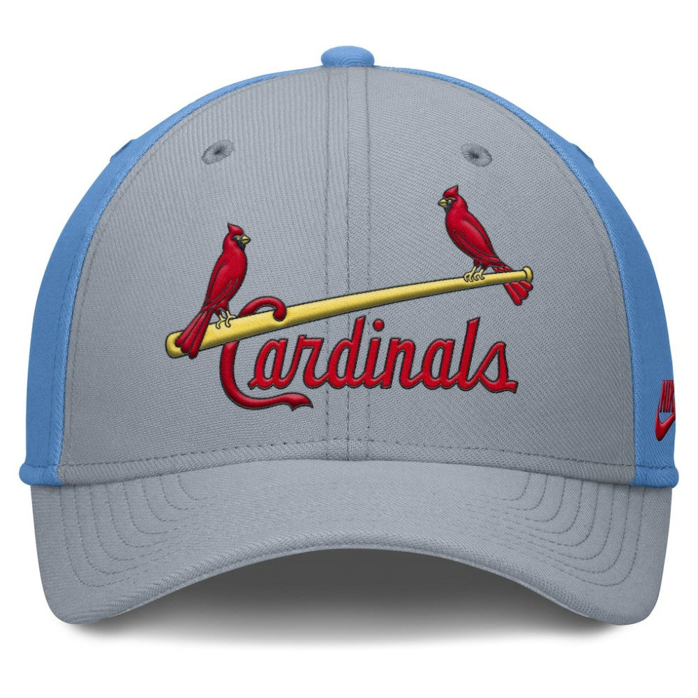 St. Louis Cardinals Rise Swoosh Performance Flex Hat Gray/Light Blue | Nike