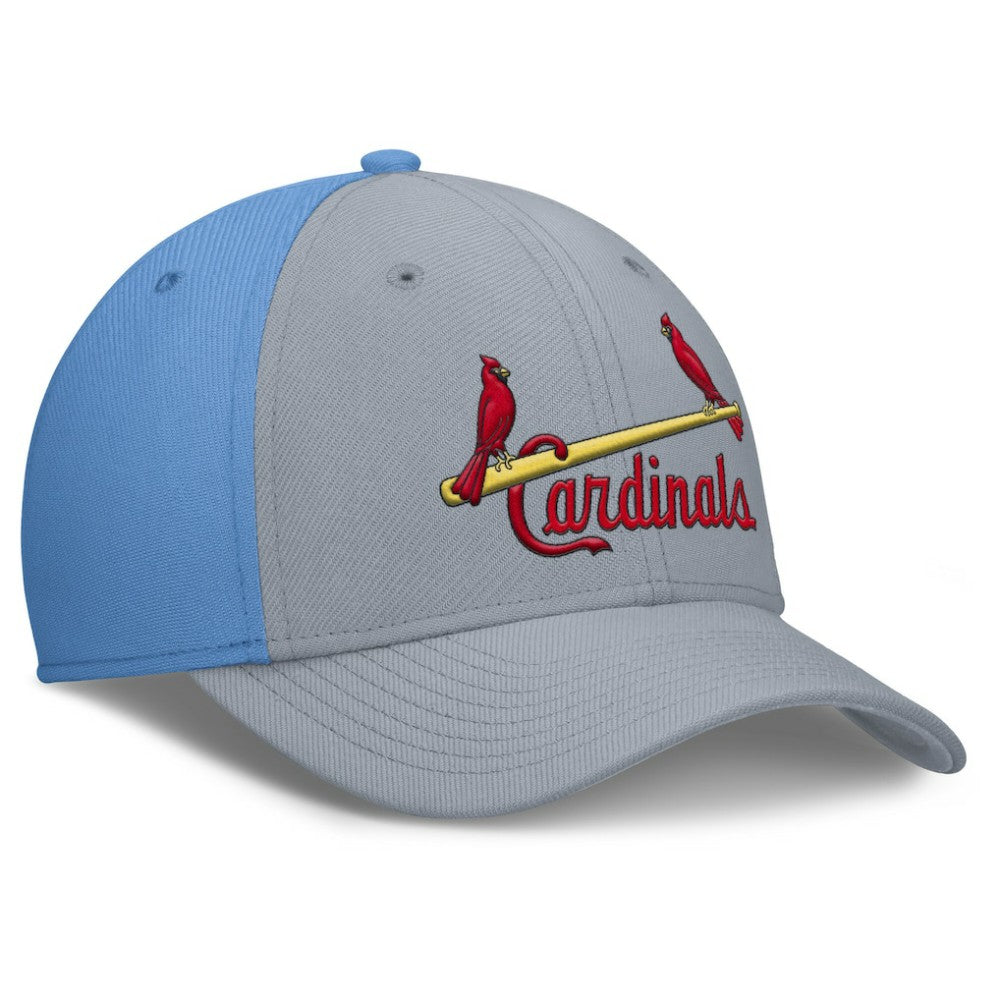 St. Louis Cardinals Rise Swoosh Performance Flex Hat Gray/Light Blue | Nike