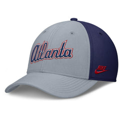 Atlanta Braves Rise Swoosh Performance Flex Hat Gray/Navy | Nike