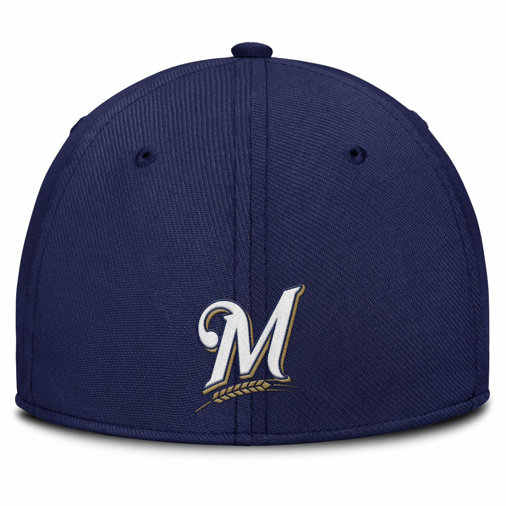 Milwaukee Brewers Rise Swoosh Performance Flex Hat Gray/Navy | Nike