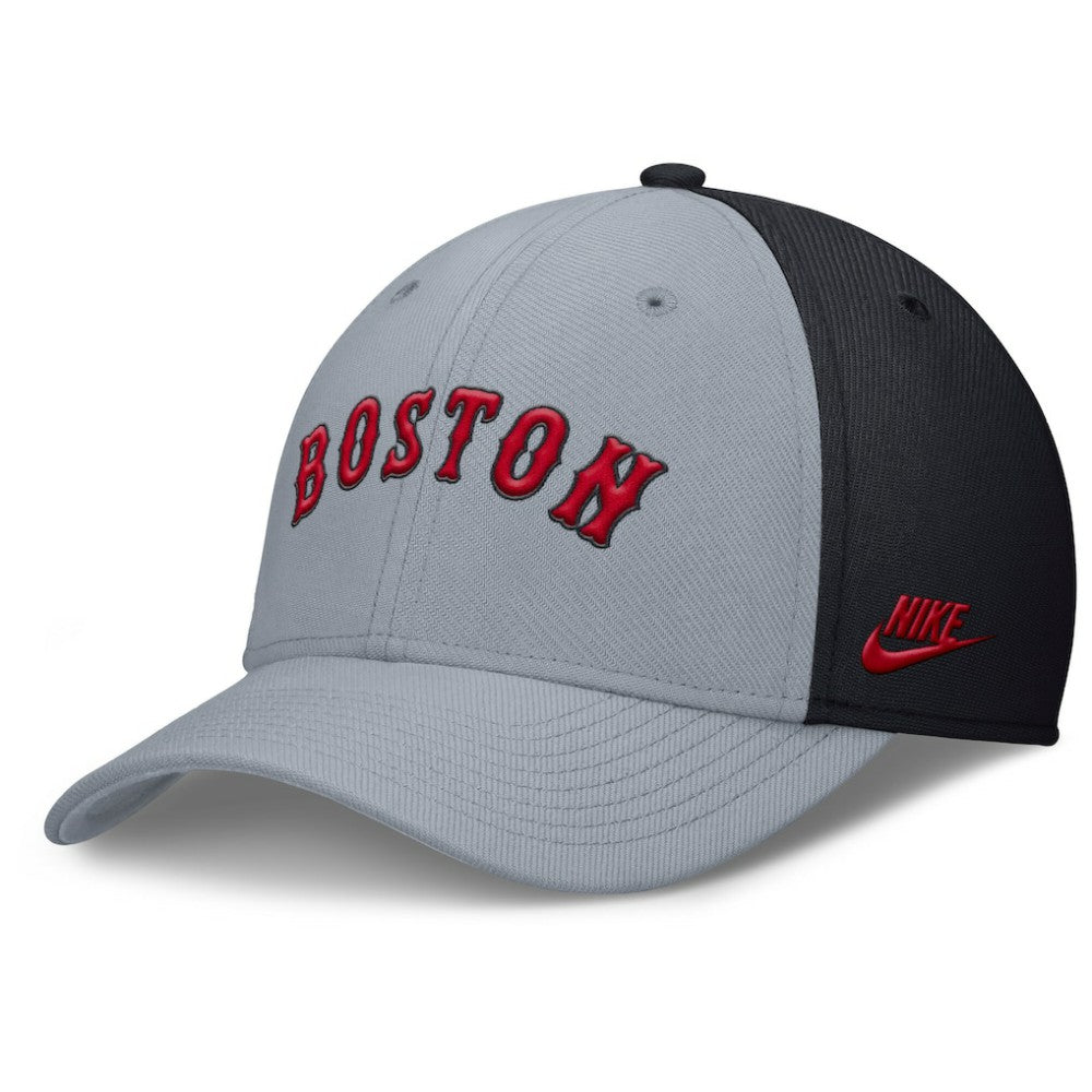 Boston Red Sox Rise Swoosh Performance Flex Hat Gray/Navy | Nike