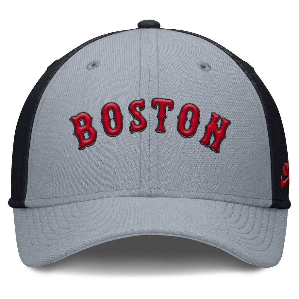Boston Red Sox Rise Swoosh Performance Flex Hat Gray/Navy | Nike
