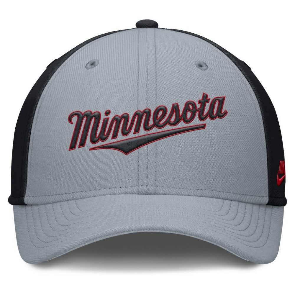 Minnesota Twins Rise Swoosh Performance Flex Hat Gray/Navy | Nike
