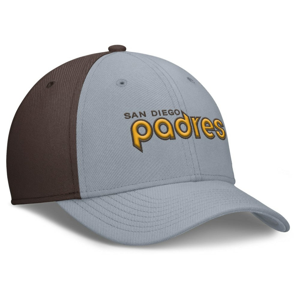San Diego Padres Rise Swoosh Performance Flex Hat Gray/Brown | Nike