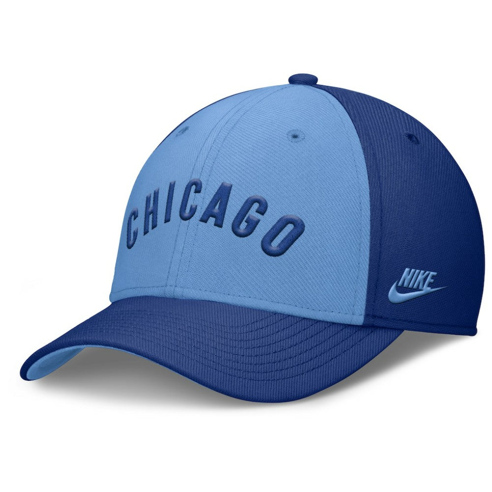 Chicago Cubs Rise Swoosh Performance Flex Hat Royal/Light Blue | Nike