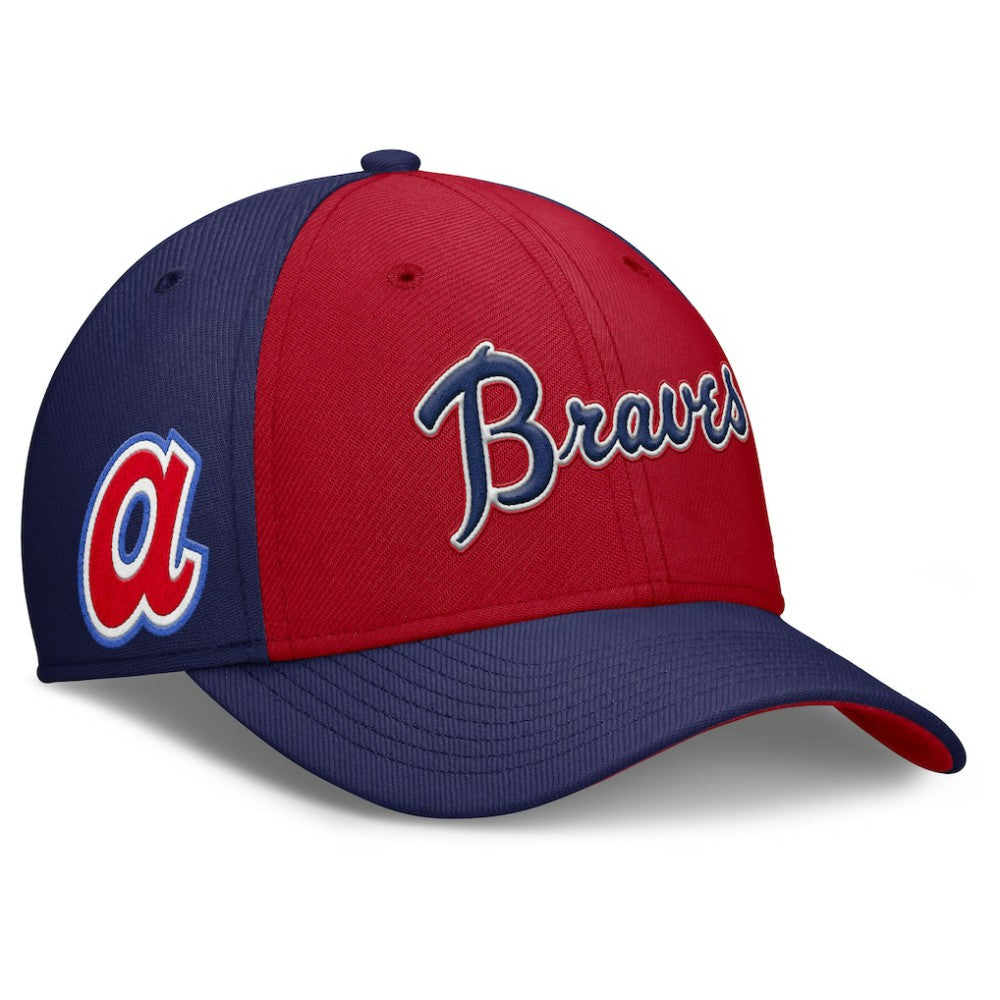 Atlanta Braves Rise Swoosh Performance Flex Hat Navy/Red | Nike