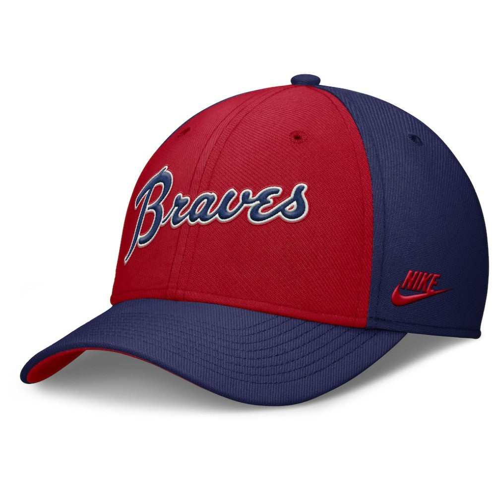 Atlanta Braves Rise Swoosh Performance Flex Hat Navy/Red | Nike
