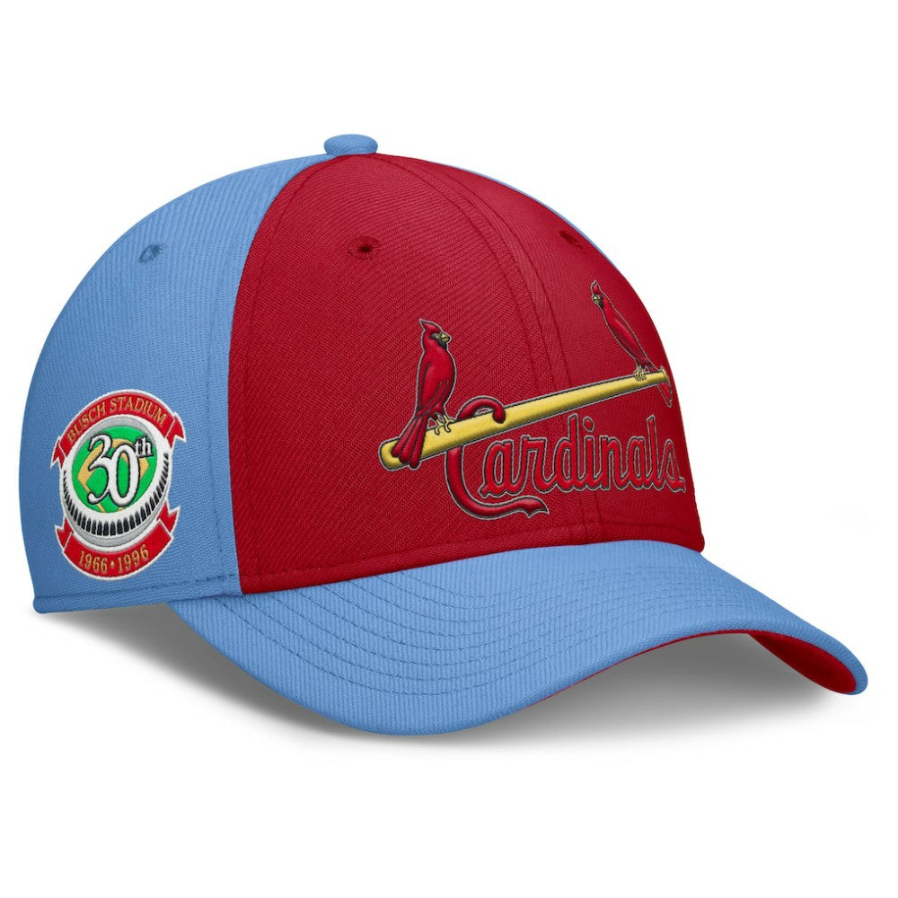 St. Louis Cardinals Rise Swoosh Performance Flex Hat Light Blue/Red | Nike
