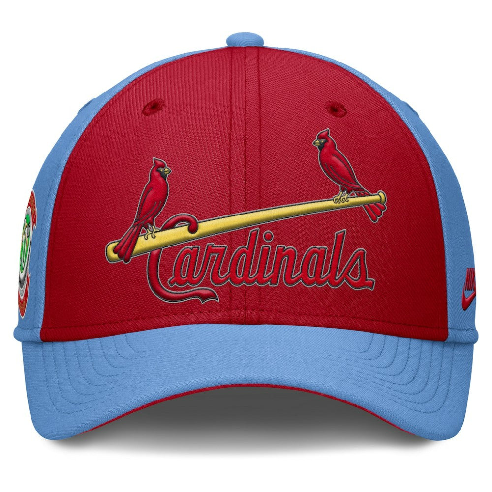 St. Louis Cardinals Rise Swoosh Performance Flex Hat Light Blue/Red | Nike