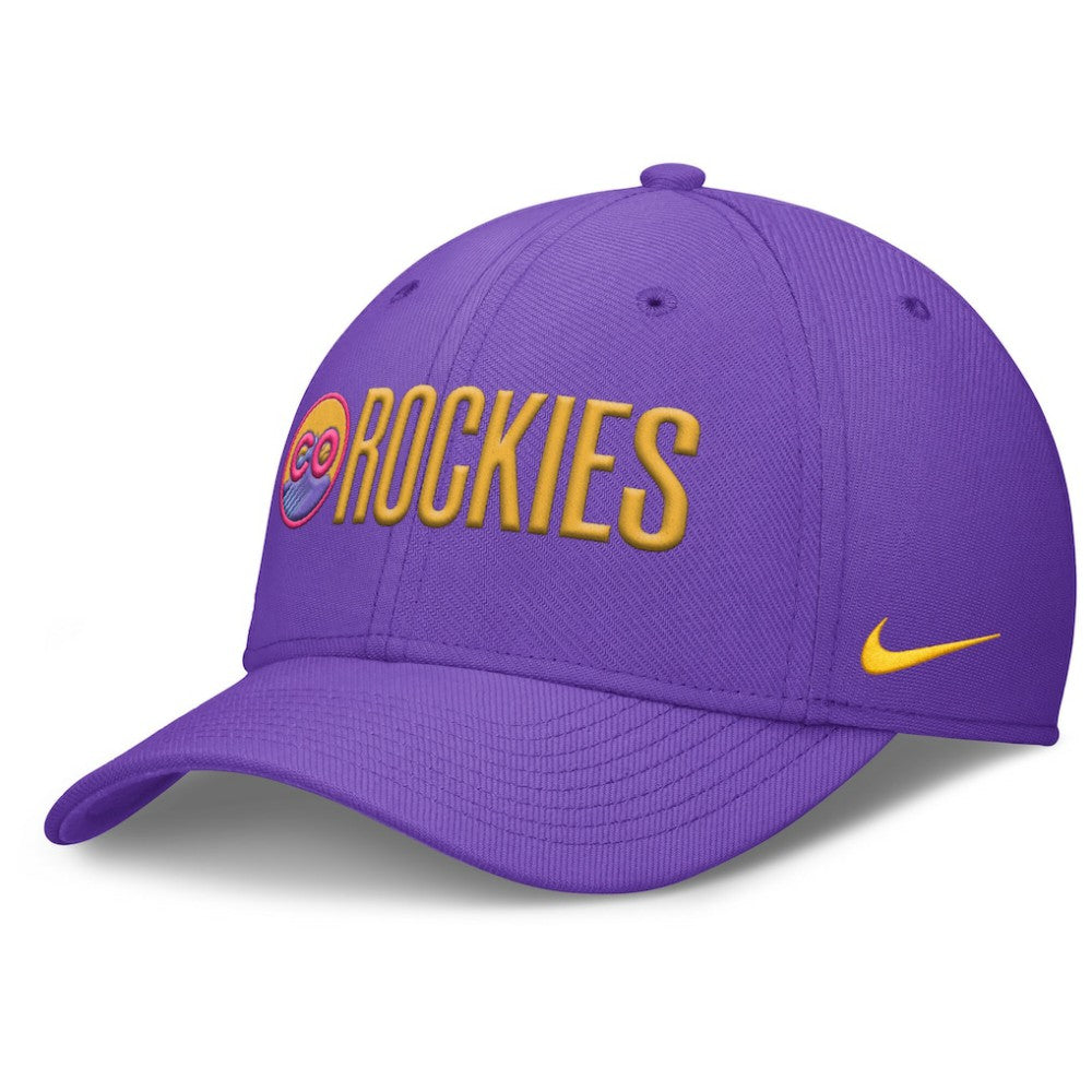 Colorado Rockies 2025 City Connect Rise Swoosh Performance Flex Hat Purple | Nike