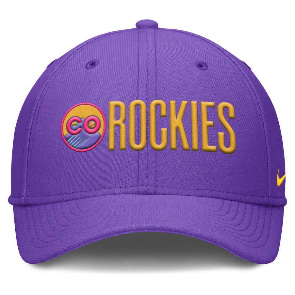 Colorado Rockies 2025 City Connect Rise Swoosh Performance Flex Hat Purple | Nike